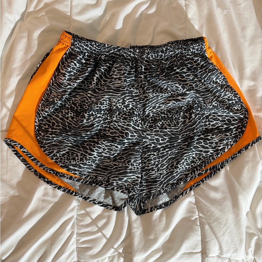 Nike Women's Athletic Shorts in Black, White, and Orange
